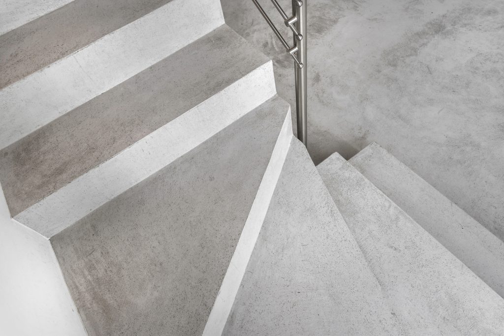grey microcement stairs